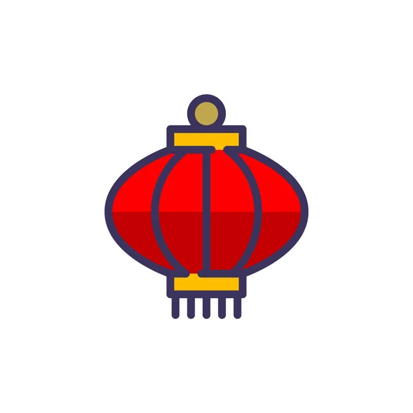 Chinese traditional lantern with a tassel. Pixel perfect, editable stroke colored icon — Stockvector