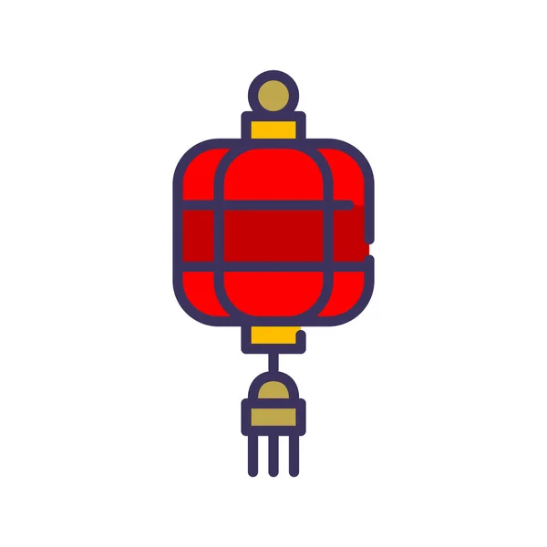 Chinese New Year traditional red lantern. Pixel perfect, editable stroke icon — стоковый вектор