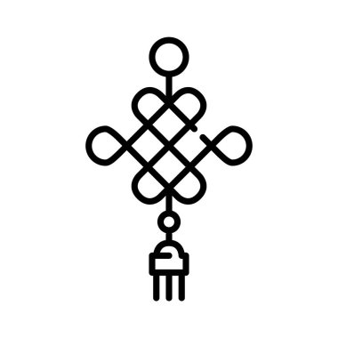 Endless knot. Traditional Chinese symbol of circle of life. Pixel perfect, editable stroke icon