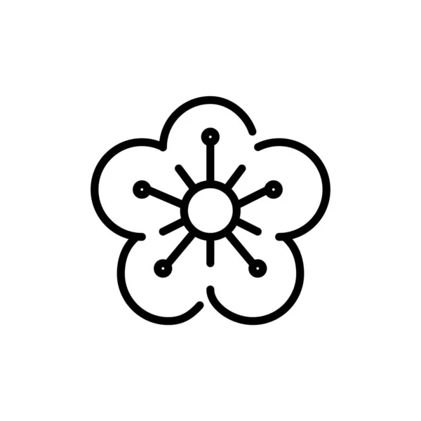 Cherry blossom icon. Pixel perfect, editable stroke — Vetor de Stock