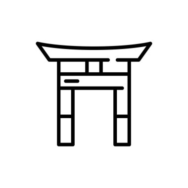 Geleneksel oryantal kapı simgesi. Piksel mükemmel, düzenlenebilir vuruş