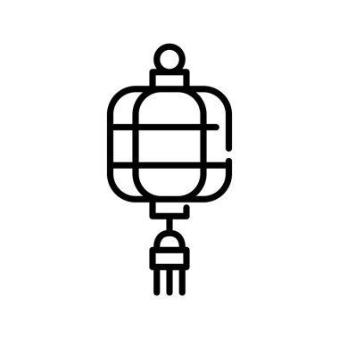 Geleneksel Çin Yeni Yılı feneri. Piksel mükemmel, düzenlenebilir vuruş simgesi