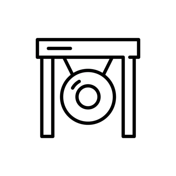 Gong ikonu. Piksel mükemmel, düzenlenebilir vuruş — Stok Vektör