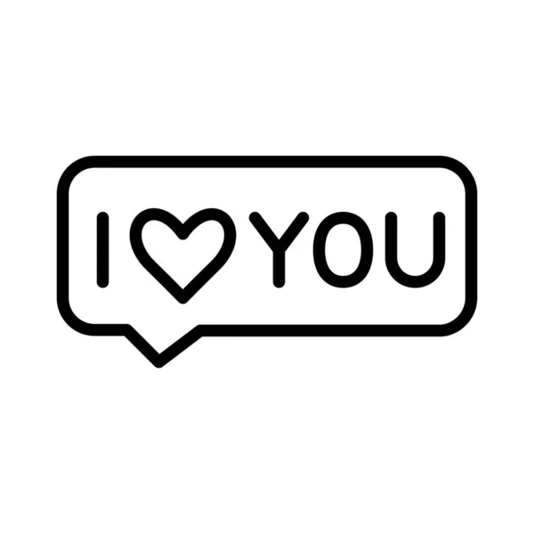 I love you message. Pixel perfect, editable stroke icon — Stock Vector