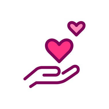 Kalpleri ele alalım. Romantizm, arkadaşlık, hayırseverlik rengi ikonu. Piksel mükemmel, düzenlenebilir vuruş