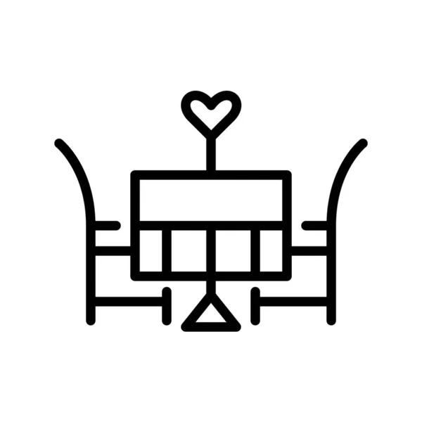 Romantisch diner in een restaurant. Pixel perfecte, bewerkbare beroerte pictogram — Stockvector