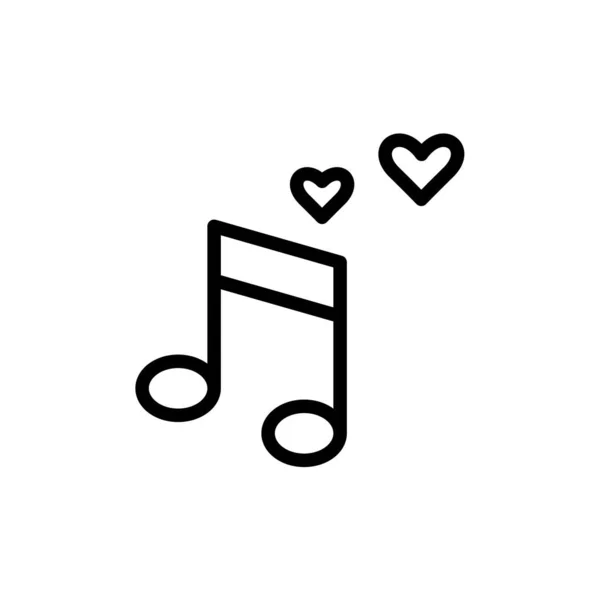 Canção de amor. Ícone de música romântica. Pixel perfeito, curso editável — Vetor de Stock