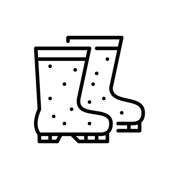 Botas de jardinería. Calzado impermeable. Pixel perfecto, icono de carrera editable — Archivo Imágenes Vectoriales