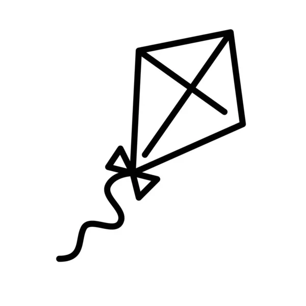 Vliegende vlieger. Pixel perfecte, bewerkbare beroerte pictogram — Stockvector
