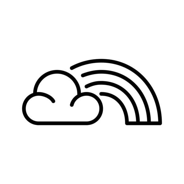 Arco iris con una nube. Pixel perfecto, icono de carrera editable — Vector de stock