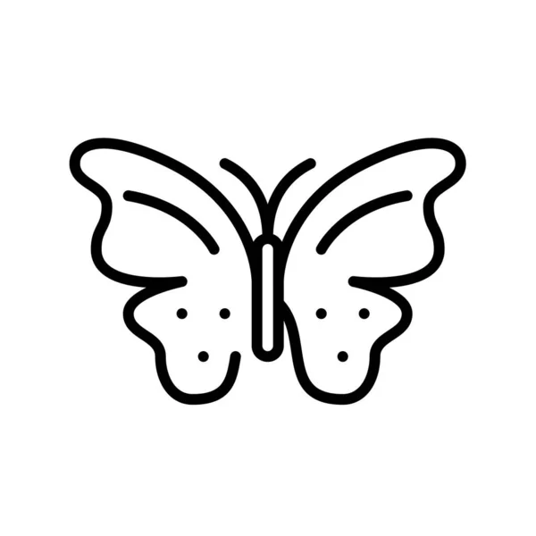 Papillon simple ligne art pixel icône parfaite — Image vectorielle