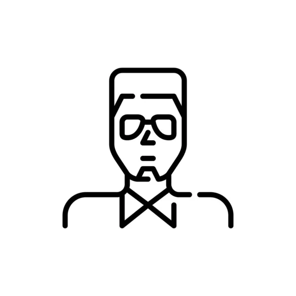 Jeune homme avec une petite barbe et une coupe de cheveux tendance, portant une chemise. Pixel parfait, icône avatar course modifiable — Image vectorielle