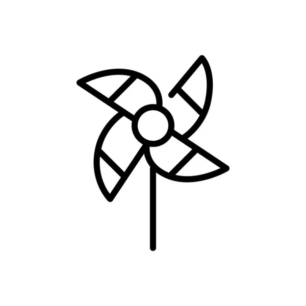 Moinho de vento de pino de brinquedo. Decoração de jardim. Pixel perfeito, ícone de curso editável — Vetor de Stock