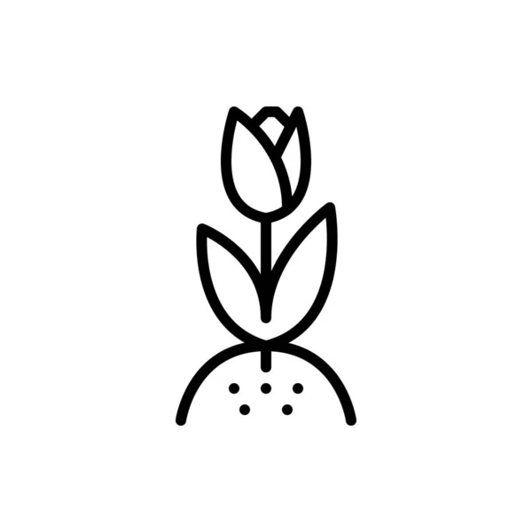 Groeiende tulp voorjaar bloem pictogram. Pixel perfecte, aanpasbare slag — Stockvector