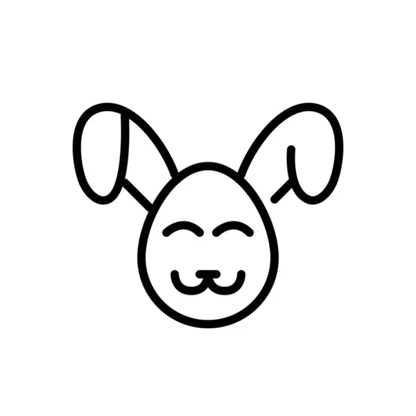 Leende kanin med långa öron. Pixel perfekt, redigerbar stroke ikon — Stock vektor