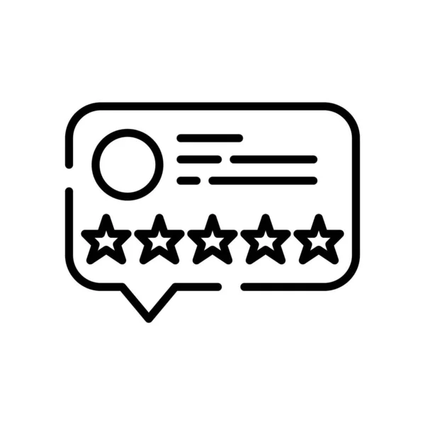 Five star client review. Feedback speech bubble. Pixel perfect, editable stroke icon — Stock Vector