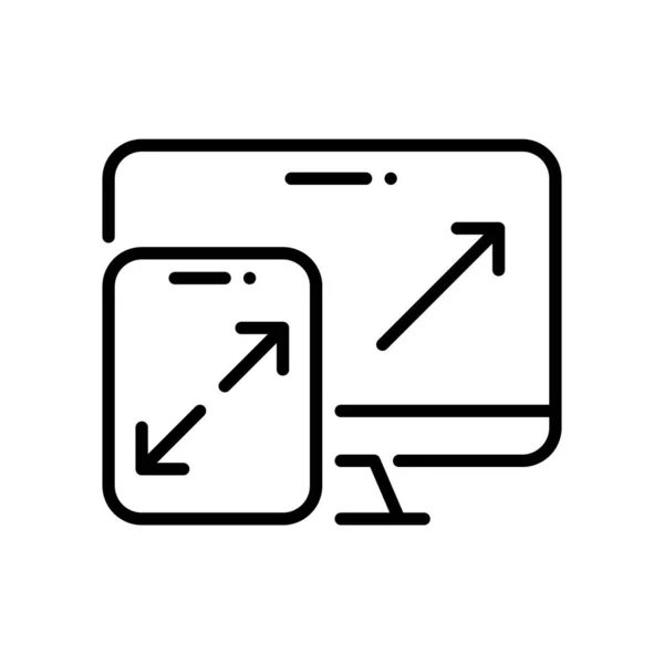 Skalowalny responsywny symbol projektowania stron internetowych. Pixel idealna, edytowalna ikona skoku — Wektor stockowy