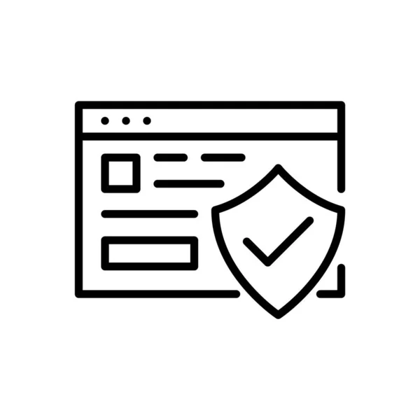 Icona del sito web sicura. Pixel perfetto, colpo modificabile — Vettoriale Stock
