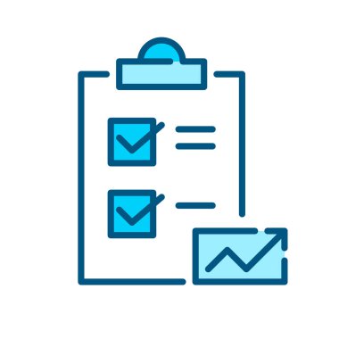 Kontrol listesi sayfası olan pano. Başarı ve büyüme planı. Piksel mükemmel, düzenlenebilir vuruş renk simgesi