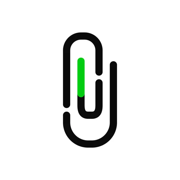 Egyszerű gemkapocs ikon. Csatolmány szimbólum. Pixel tökéletes, szerkeszthető stroke ikon — Stock Vector