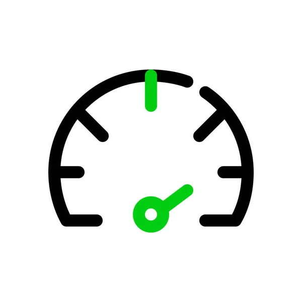 Simple line art speedometer icon. Pixel perfect, editable stroke — Stock Vector