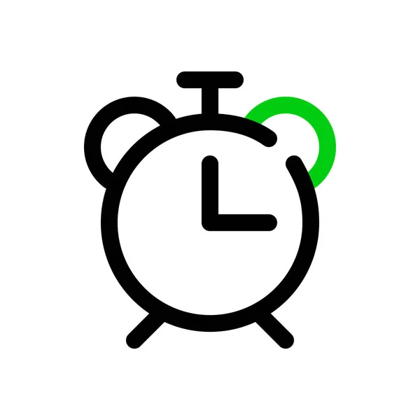 Simple line art alarm clock icon. Pixel perfect, editable stroke — Stock Vector