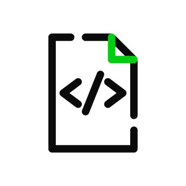 HTML web kodlama simgesi. Piksel mükemmel, düzenlenebilir vuruş