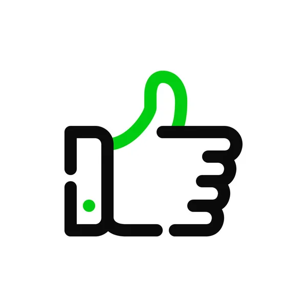 Thumbs up. Like, support and approval symbol. Pixel perfect, editable stroke icon — Stock Vector