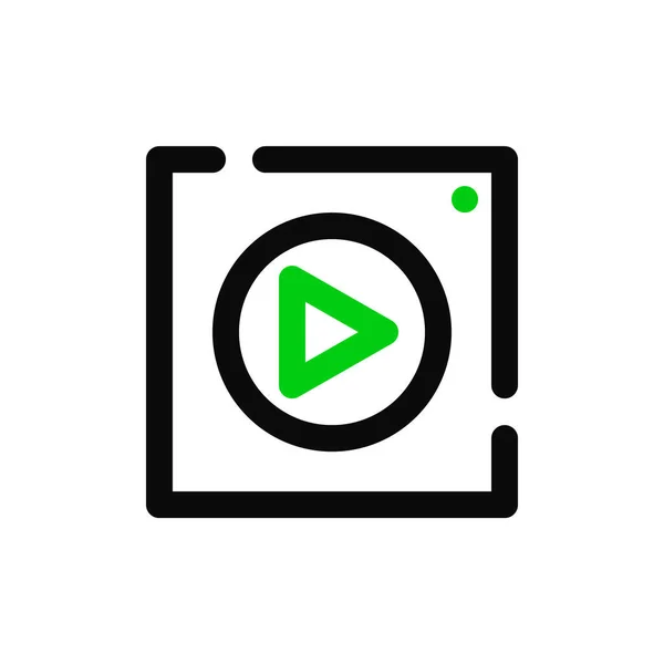 Archivo de vídeo icono de línea de arte simple. Pixel perfecto, golpe editable — Archivo Imágenes Vectoriales