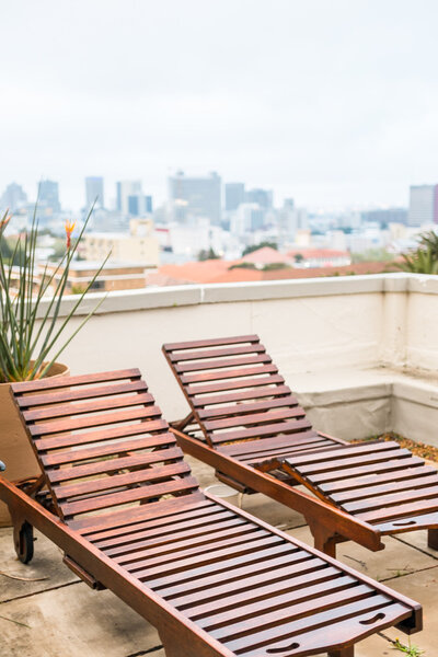 Lounger of the roof terrace