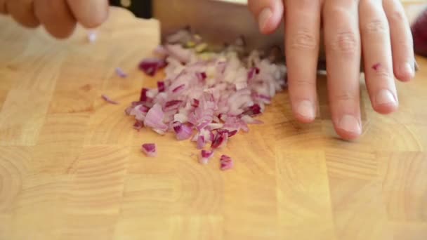 Krojenia cebuli — Wideo stockowe