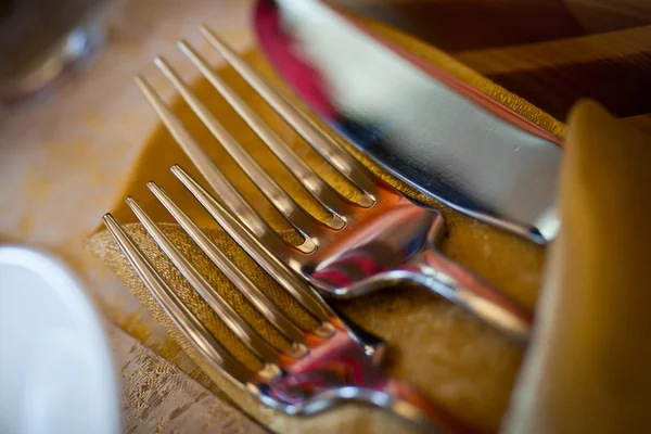 Forks and knife on the table