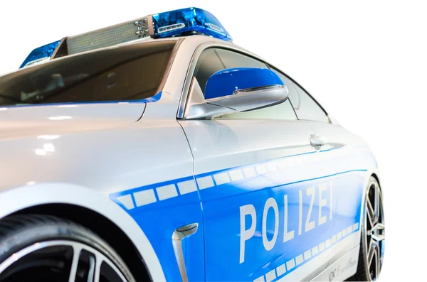 Nuovo modello moderno di auto di pattuglia della città di polizia tedesca — Foto Stock