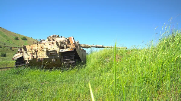 Destruido en seis días de guerra israelí disparo kal tanque pesado — Foto de Stock