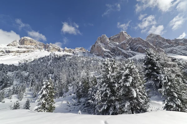 Dolomity w zimie - "stevia, forcella la piza" — Zdjęcie stockowe