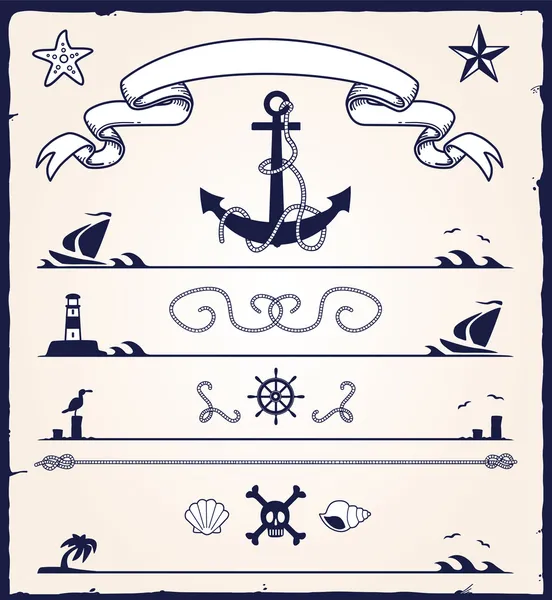 Морські дизайн елементів — стоковий вектор