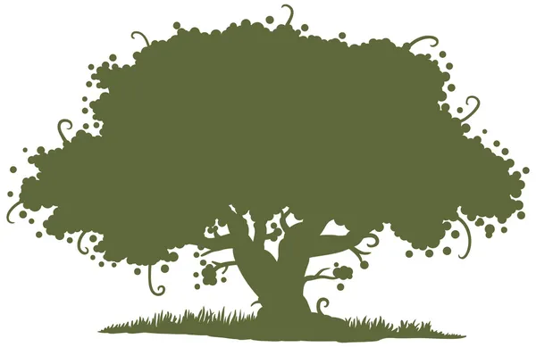 Μεγάλο δέντρο σιλουέτα — Διανυσματικό Αρχείο