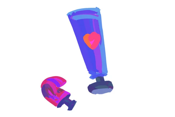 oil paint in iron tube on white background 