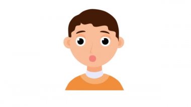 The boy is surprised. people's emotions 
