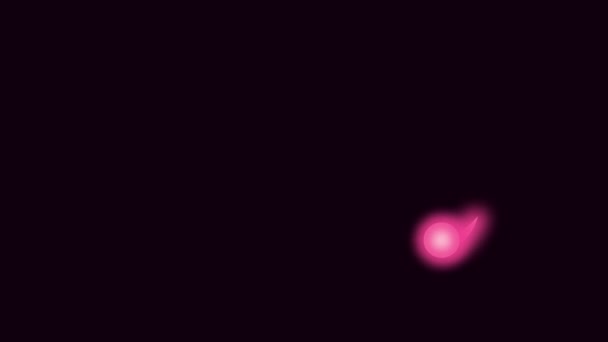 Glowing Pink Flashlight Black Background — стоковое видео