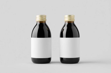 Soğuk demlenmiş kahve şişesi, boş etiketli maket..