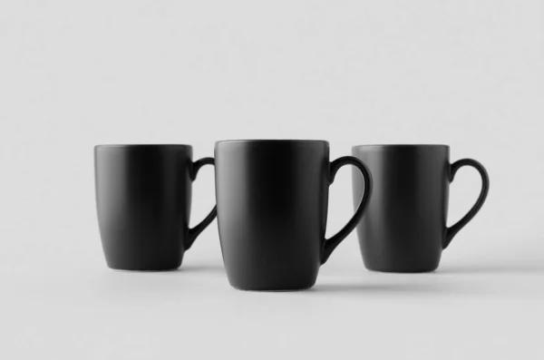 Black Curved Mug Mockup — Stock Photo, Image
