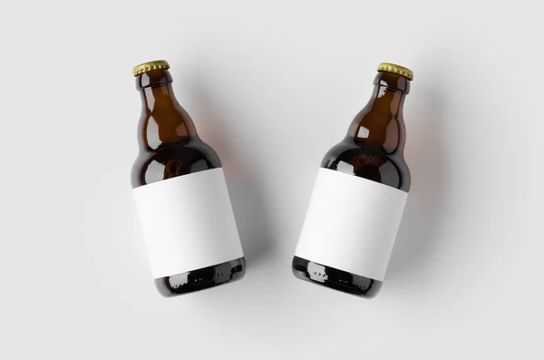 Steinie Bier Fles Mockup Met Blanco Label — Stockfoto