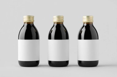 Soğuk demlenmiş kahve şişesi, boş etiketli maket..