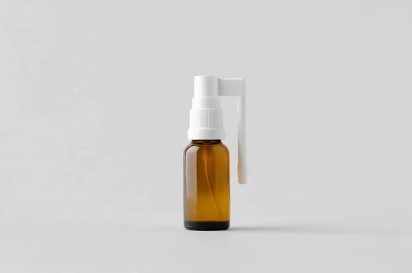 Oral Throat Spray Mockup Amber Bottle — Stock Photo, Image