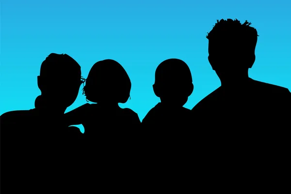 Famiglia Silhouette — Vettoriale Stock