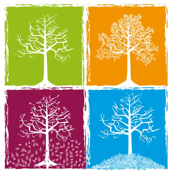 Four color seasons — Stock Vector