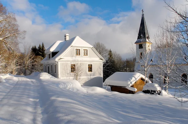 Snowy church — Stock Photo, Image