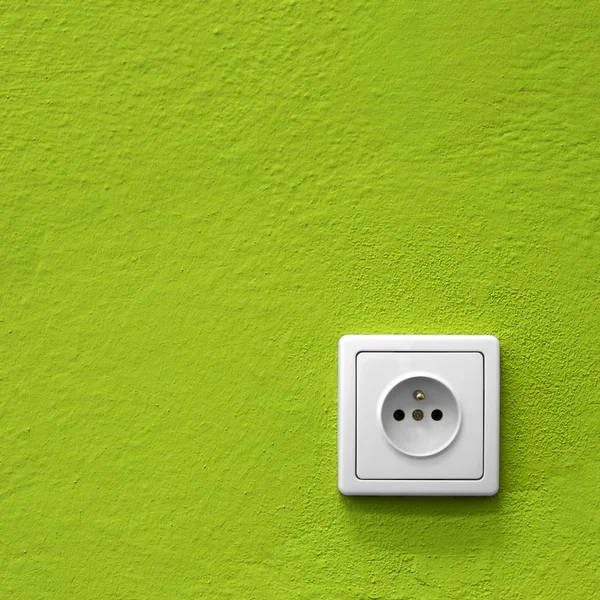 Green power socket — Stock Photo, Image