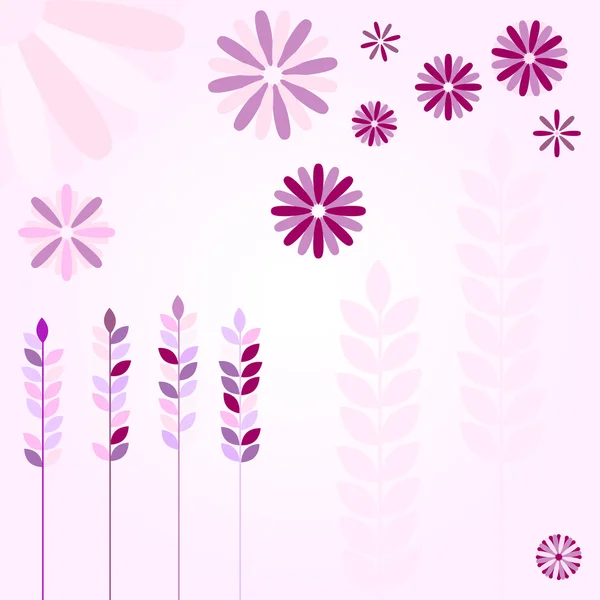 Flores y orejas rosadas — Vector de stock